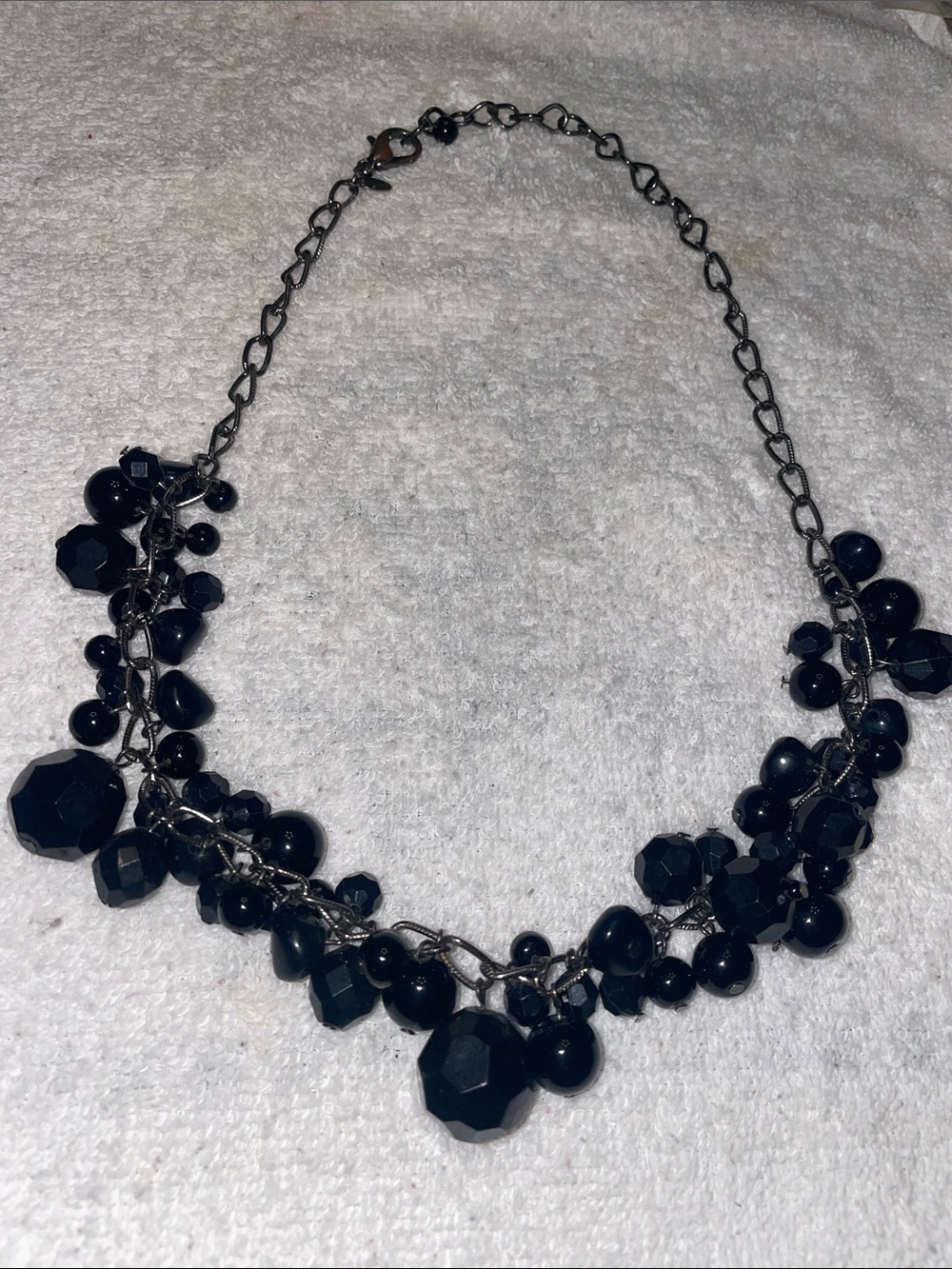 Chico's Black Cluster Statement Necklace
